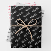 Familienaam eenvoudige kerstvakantie inpakpapier vel (In situ)