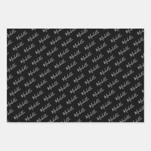 Familienaam eenvoudige kerstvakantie inpakpapier vel (Voorkant)