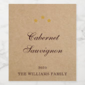 Familienaam en Jaar van Elegant Custom Wine Varian Wijn Etiket (Enkel label)