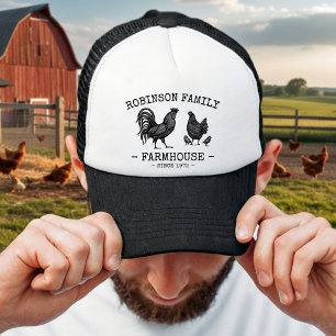 Familienaam Farmhouse Hen Chicks Rooster Trucker Pet