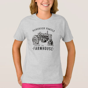 Familienaam Farmhouse Rustic  Tractor T-shirt