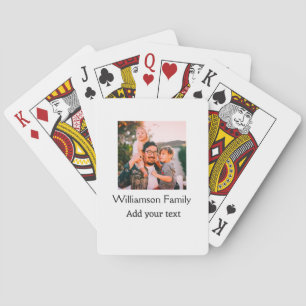 Familienaam foto bericht tekst vakantie eenvoudige pokerkaarten
