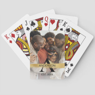 Familienaam Foto Monogram Goud Pokerkaarten