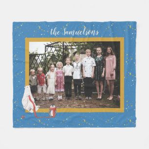 Familienaam Foto Winter Polar Beer Penguin Fleece Deken