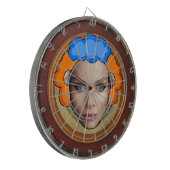 Familienaam Gepersonaliseerd Blauw Dartboard Dartbord (Voorkant Links)