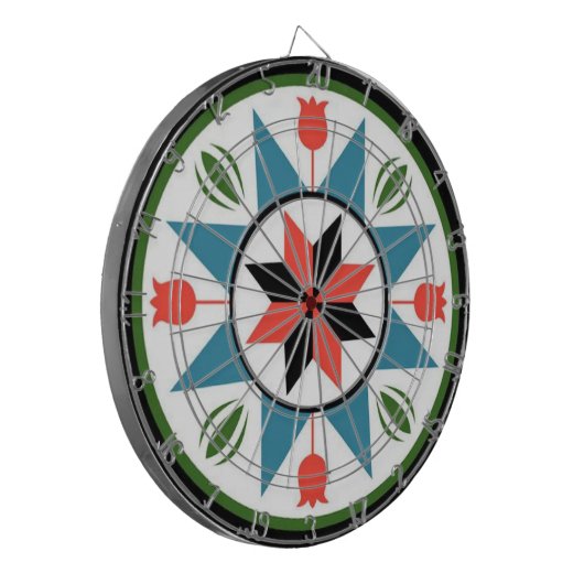 Familienaam Gepersonaliseerd Blauw Dartboard Dartbord (Voorkant Links)