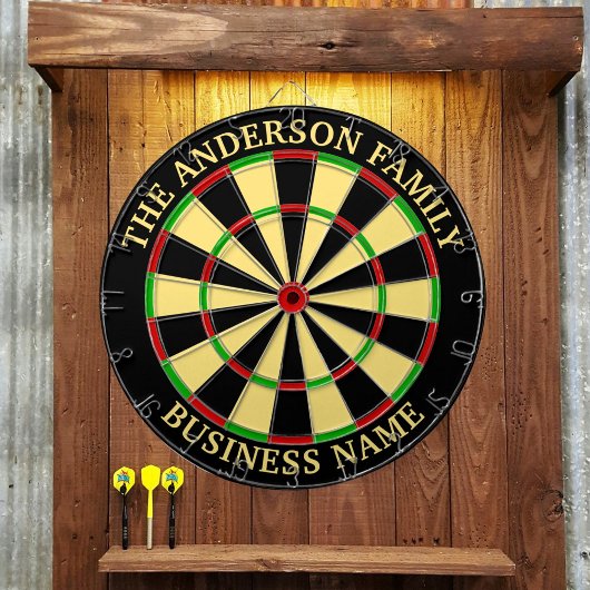 Familienaam Gepersonaliseerd Blauw Dartboard Dartbord