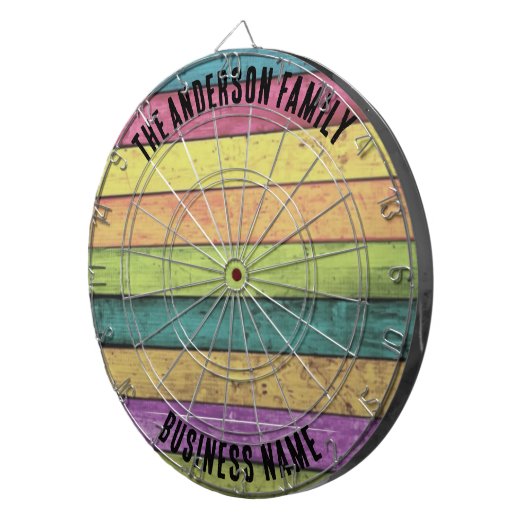 Familienaam Gepersonaliseerd Blauw Dartboard Dartbord (Voorkant Rechts)