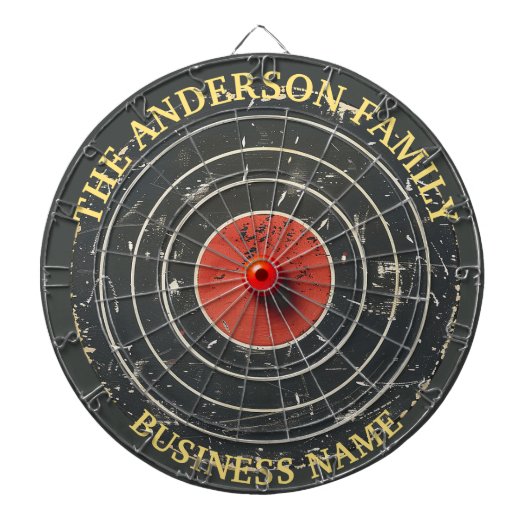 Familienaam Gepersonaliseerd Blauw Dartboard Dartbord (Voorkant)