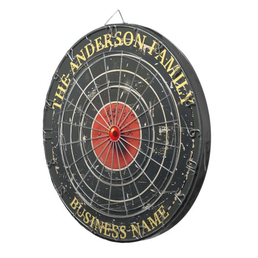 Familienaam Gepersonaliseerd Blauw Dartboard Dartbord (Voorkant Rechts)