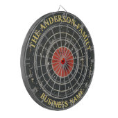 Familienaam Gepersonaliseerd Blauw Dartboard Dartbord (Voorkant Links)