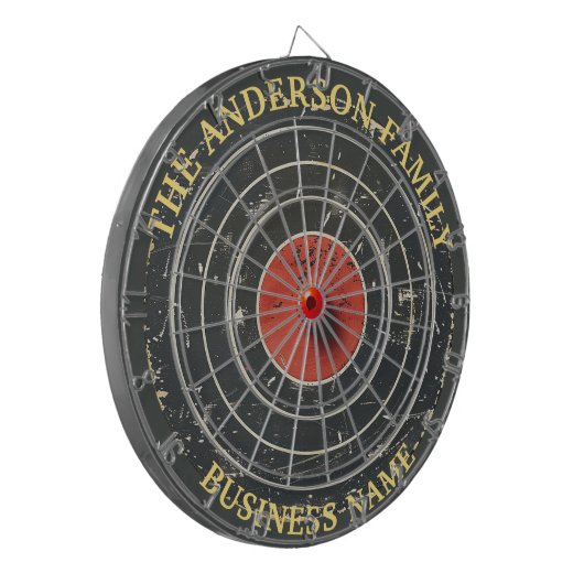 Familienaam Gepersonaliseerd Blauw Dartboard Dartbord (Voorkant Links)