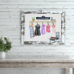 Familienaam   Gepersonaliseerde modderkamer-kerstc Poster