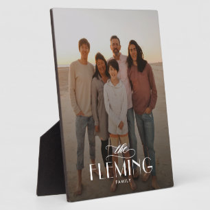 Familienaam Gepersonaliseerde Photo Desktop Plaque Fotoplaat