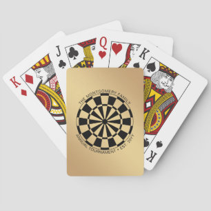 Familienaam Gold Black Dartboard - Aangepast Pokerkaarten