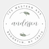 Familienaam Greenery Return Address Label (Voorkant)
