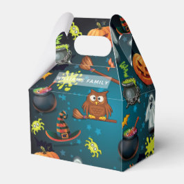 Familienaam Halloween patroon gepersonaliseerd Bedankdoosjes