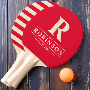 Familienaam & Initiaal Polo Kersenplukken Roze Tafeltennisbatje