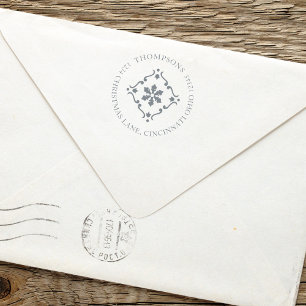 Familienaam Kerst Retour Adres Aangepast Zelfinktende Stempel