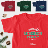Familienaam Kerstmis Santa Holiday Red Green