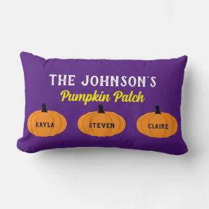 Familienaam kind Pumpkin Patch Halloween Decor Kussen