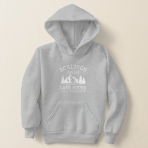 Familienaam Lake House Rustic White Silhouette