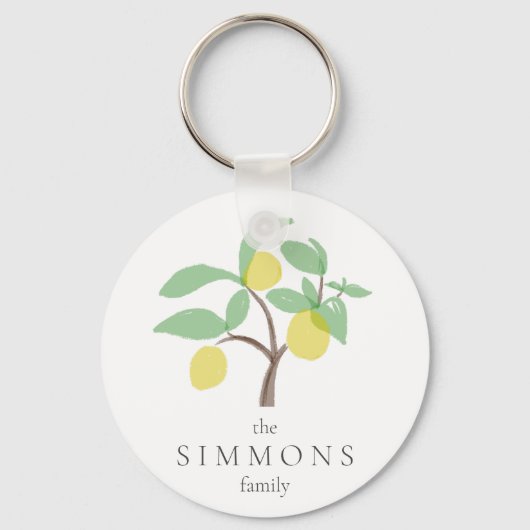 Familienaam Lemon Fruit Sleutelhanger (Voorkant)