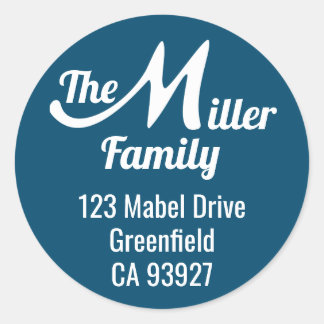 Familienaam M Ronde Sticker