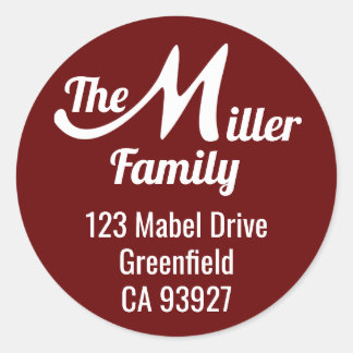 Familienaam M Ronde Sticker