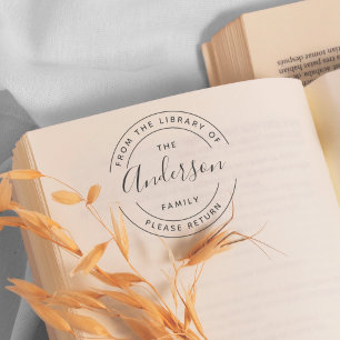 Familienaam   Maak je eigen ronde bibliotheekboek Zelfinktende Stempel