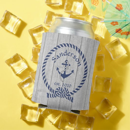 Familienaam marine Anchor Rope Nautical Blikjeskoeler (Insitu Zomer)