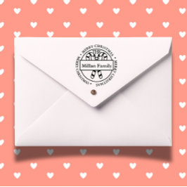 Familienaam Merry Christmas Snoep Sticks thema Zelfinktende Stempel