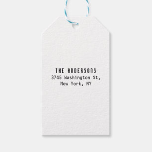 Familienaam Modern Eenvoudig Professioneel Zwart W Cadeaulabel