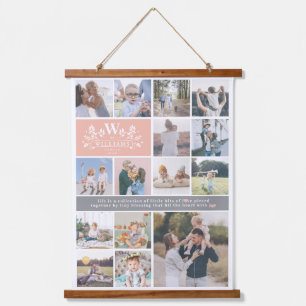 Familienaam Monogram   15 Foto Collage Hangend Wandkleed