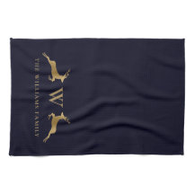 Familienaam Monogram Goud Herten Midnight Marine
