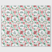 Familienaam Monogram Kerstmis Cadeaupapier (Vlak)