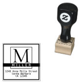 familienaam monogram terugkeeradres 	rubberstempel (Gestempeld)