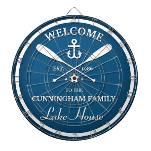 Familienaam   Oars en Anchor Custom Blue Dartbord