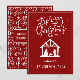 Familienaam of Bedrijfsnaam Nativiteit Vrolijk ker Notitiekaartje