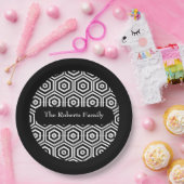 Familienaam Partij Borden Hexagon Pattern Papieren Bordje (Feest)