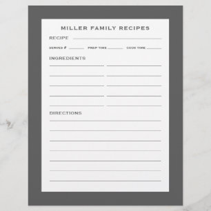 Familienaam Recipe Invoegen Eenvoudig grijs en w