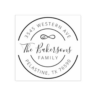 Familienaam Retouradres rond logo Rubberstempel Rubberstempel