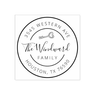 Familienaam Retouradres Ronde, Eerste Thuis Rubberstempel