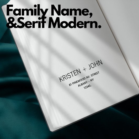 Familienaam Retouradres Sans Serif Modern Rubberstempel