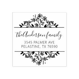 Familienaam Return Address round logo Self-inking Rubberstempel