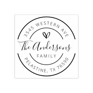 Familienaam Return Address round logo Self-inking Rubberstempel