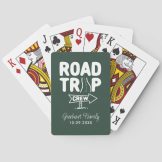 Familienaam Reunion Road Trip Typografie Pokerkaarten
