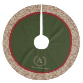 Familienaam Rustic Cabin Damask Monogram Kerstboom Rok (Voorkant)