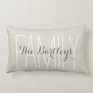 Familienaam Rustic Chic Monogram Kussen