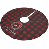 Familienaam Rustic Holiday Wreath Buffalo Plaid Kerstboom Rok (Gekanteld)